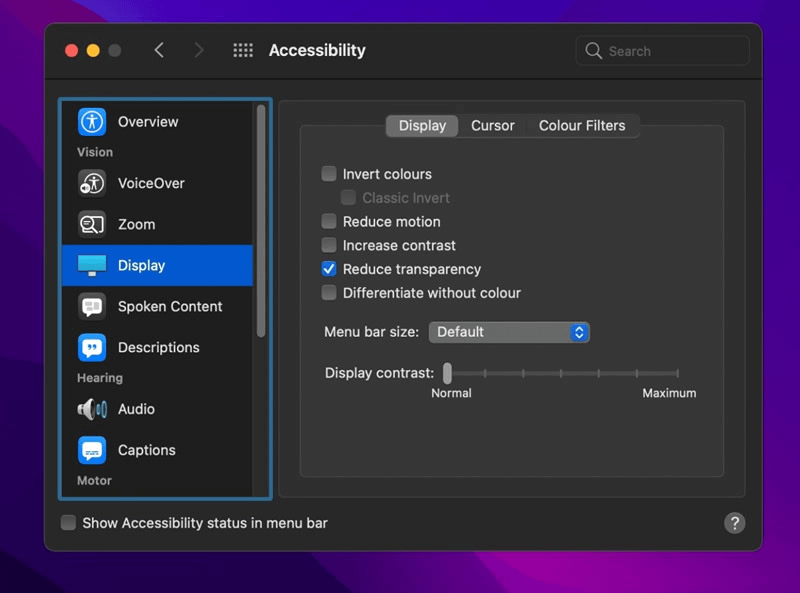 Adjust Visual Effects