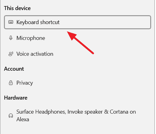 Keyboard shortcut