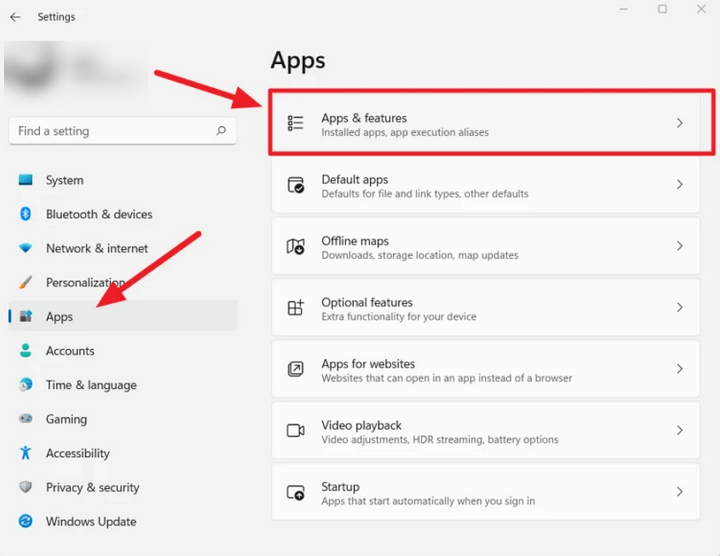 Apps & Features