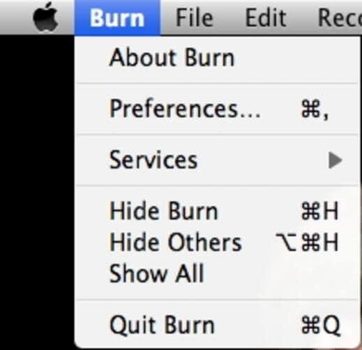 burn menu