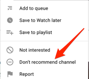 Don't Recommend channel