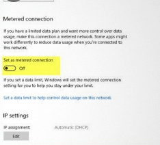 Metered connection
