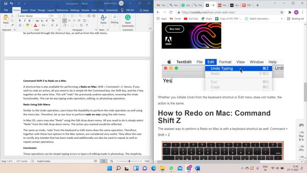 Undo Typing