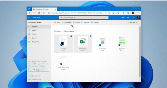 cloud backup using OneDrive