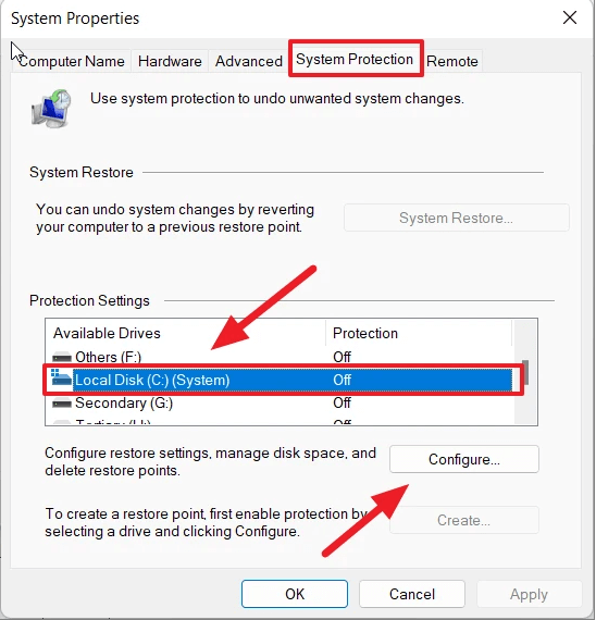 system properties