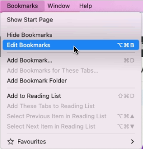 edit bookmarks