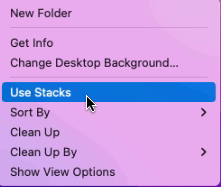 Stacks from context menu