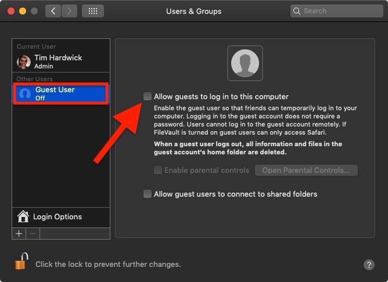 allow guest user