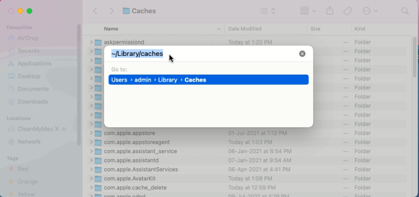 delete the files/folders