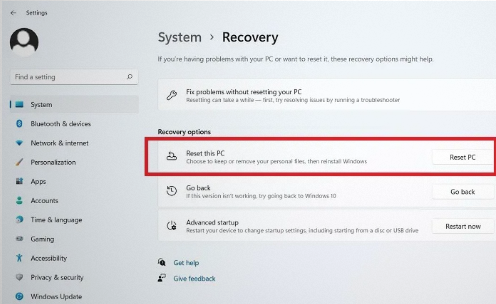 Reset PC