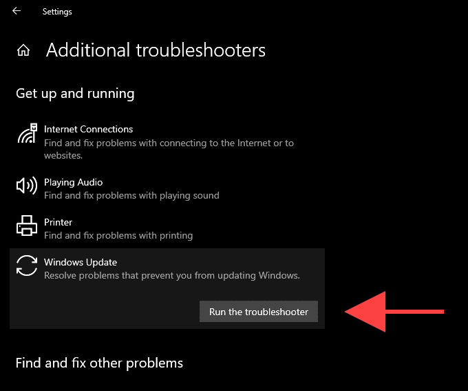 Run the trouble shooter