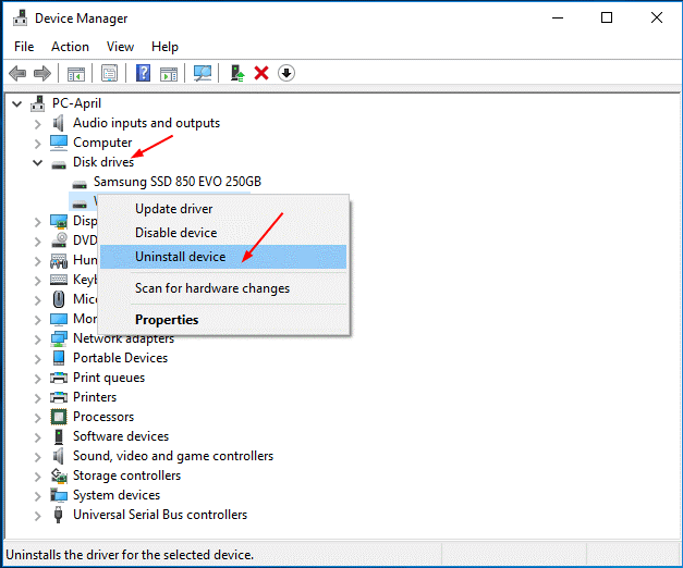 Uninstall Device