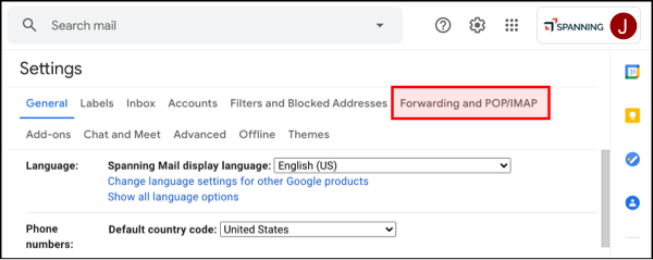 Forwarding and POP/IMAP