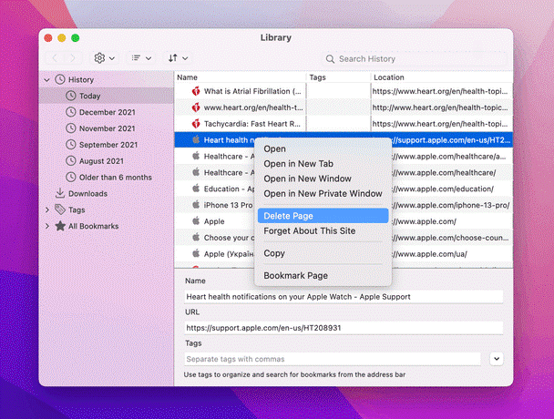 Remove Specific Firefox Pages