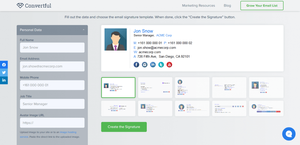 Convertful email signature
