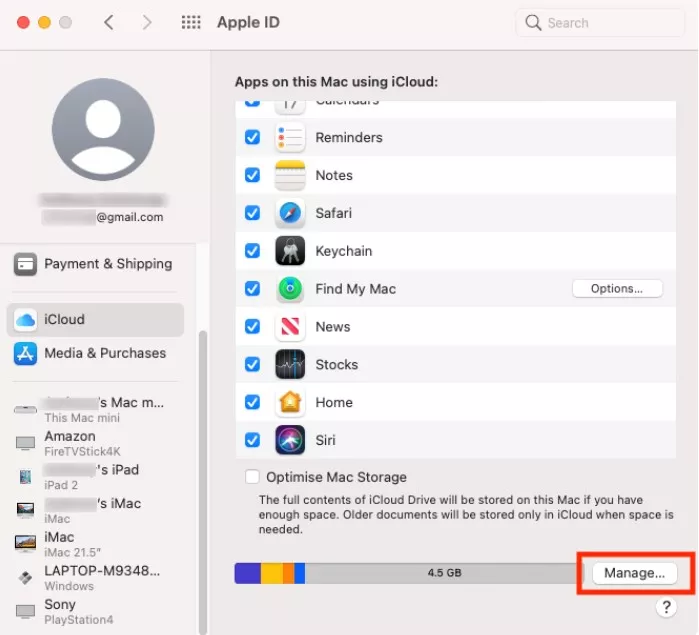 manage mac backup