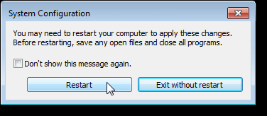 Exit without Restart