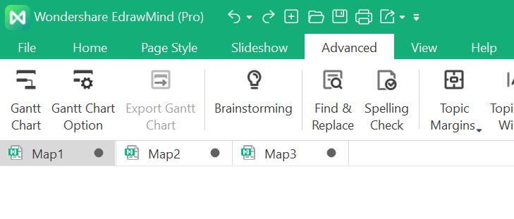 Advanced menu