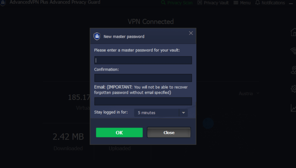 Master password