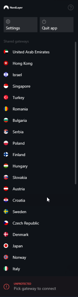 Nordlayer app