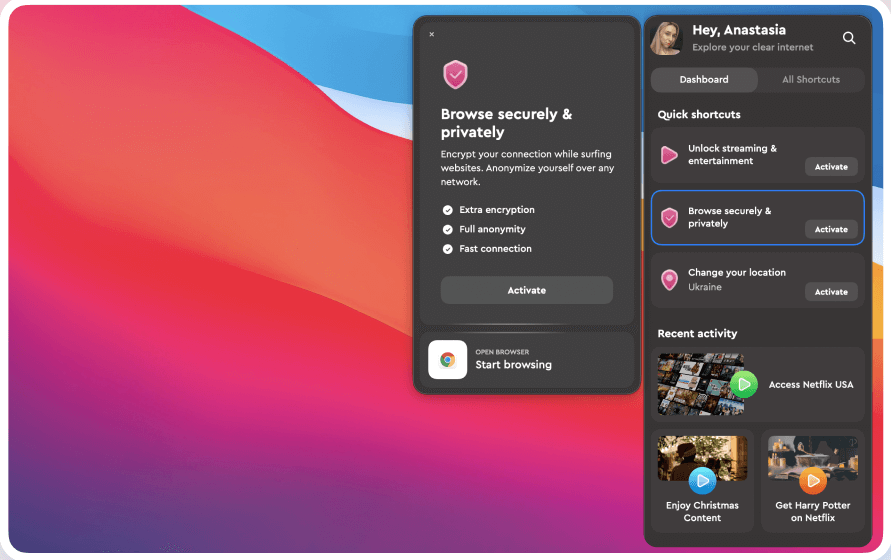 Browse securely & privately