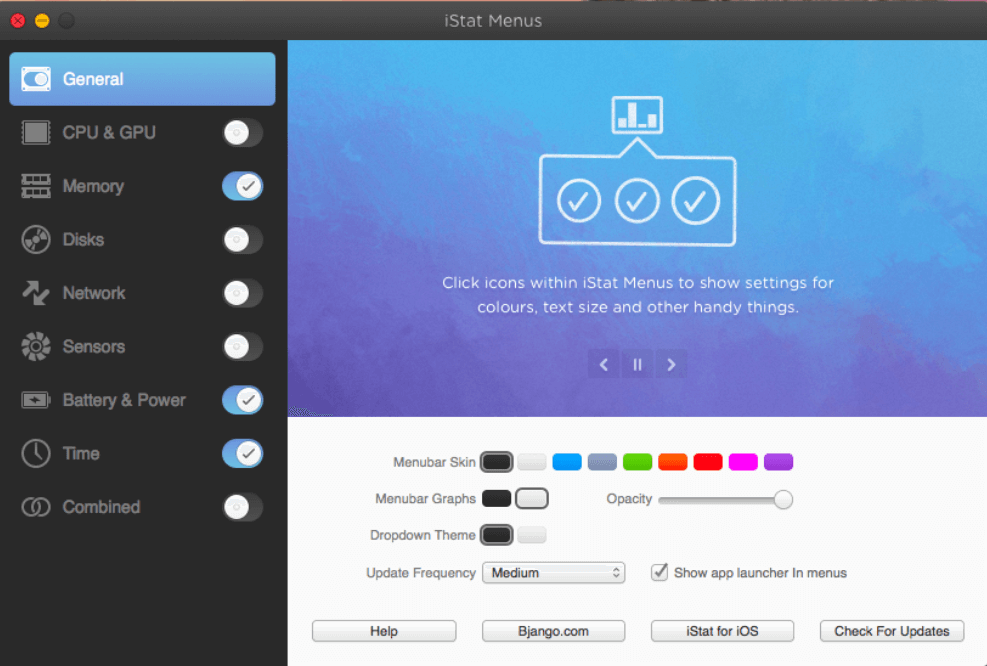 iStat Menu 6 app to control fan on Mac
