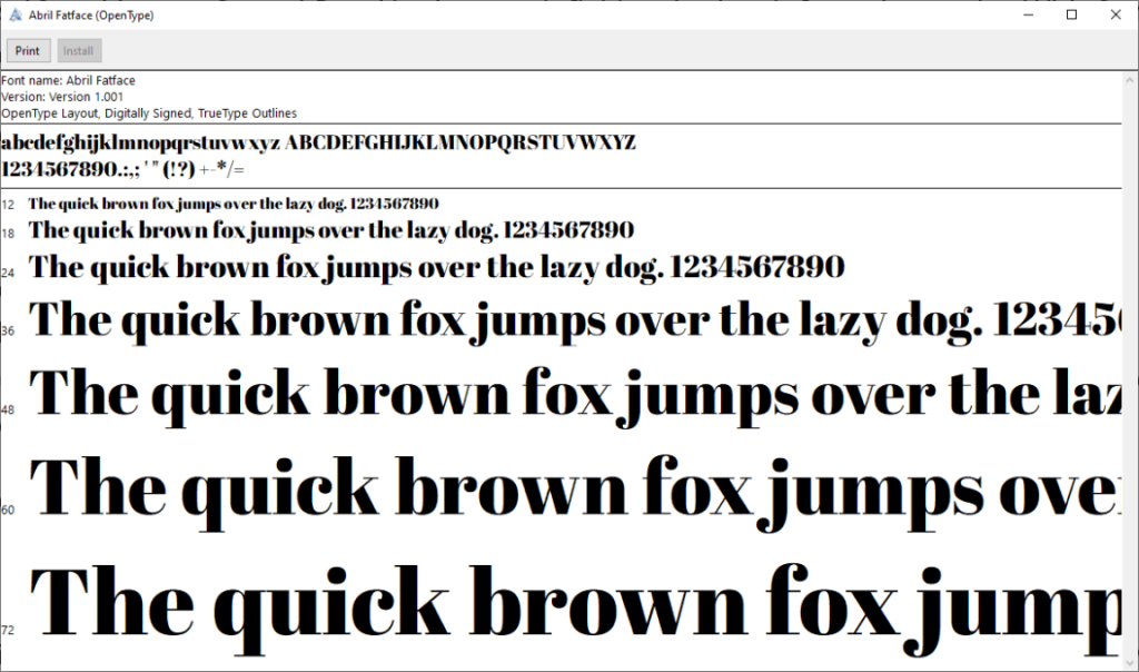 Available Fonts