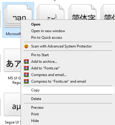 Keep Fonts As Backup