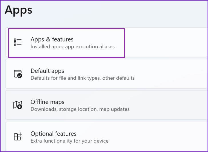 Apps & features