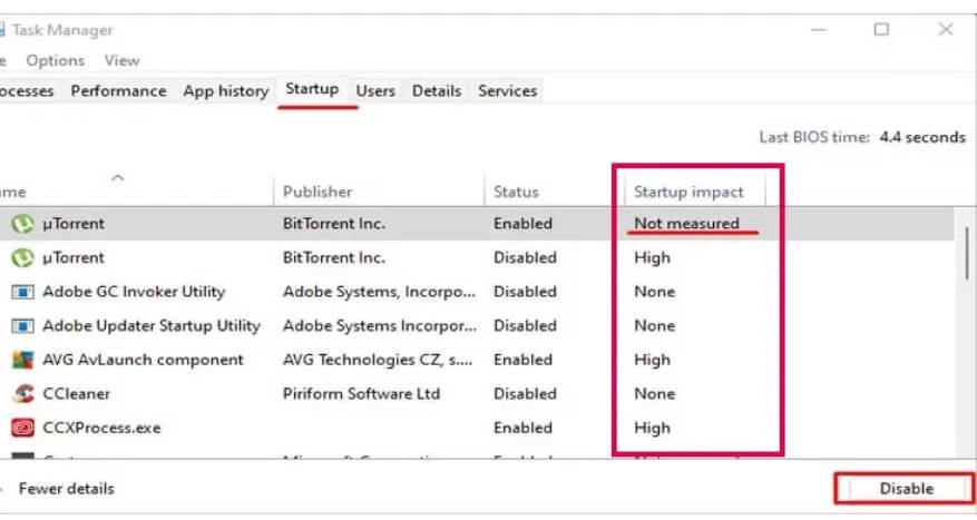 Disable Startup Application