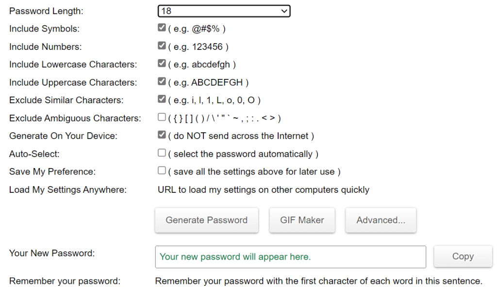 Secure Password Generator
