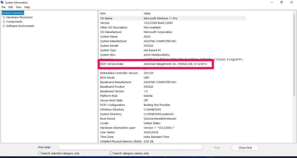 BIOS Version/Date