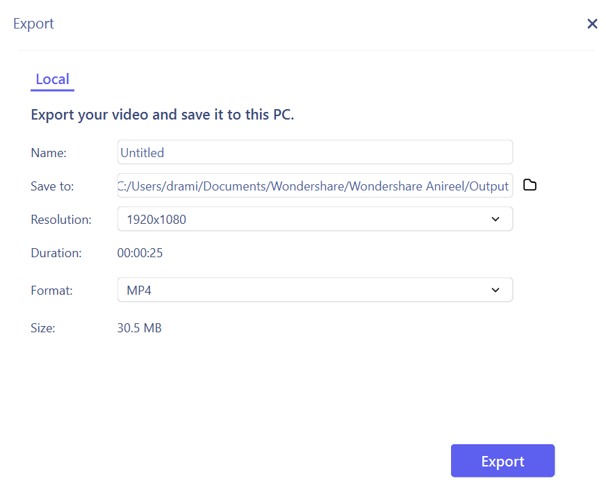 export button