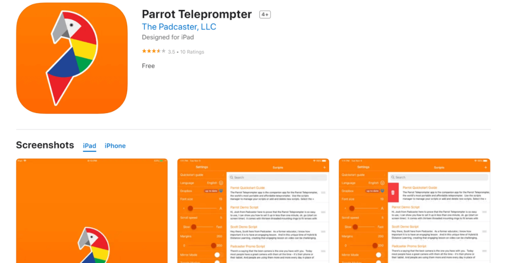 Parrot Teleprompter