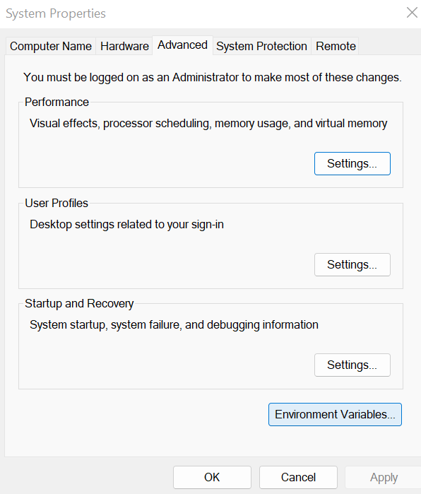  Environmental Variables