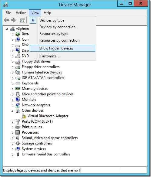 Check all the Hidden Devices