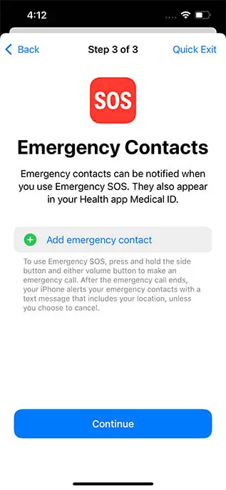 Emergency SOS