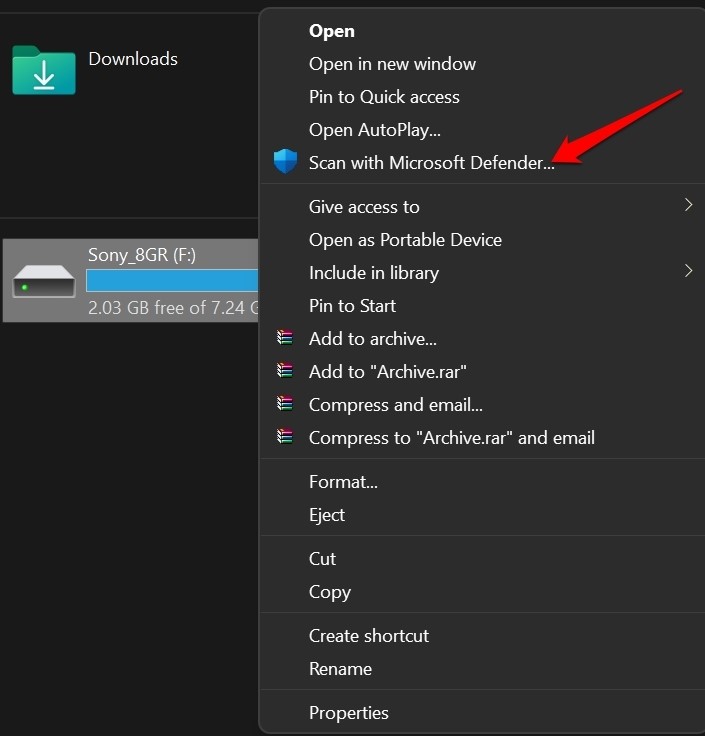 Scan with Microsoft Defender