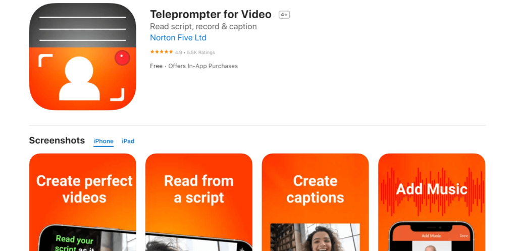 Teleprompter for Video