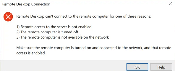 remote desktop working error