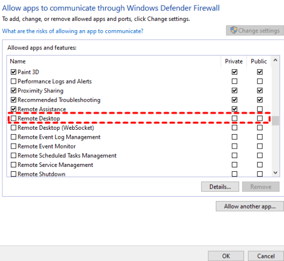enabling rdp