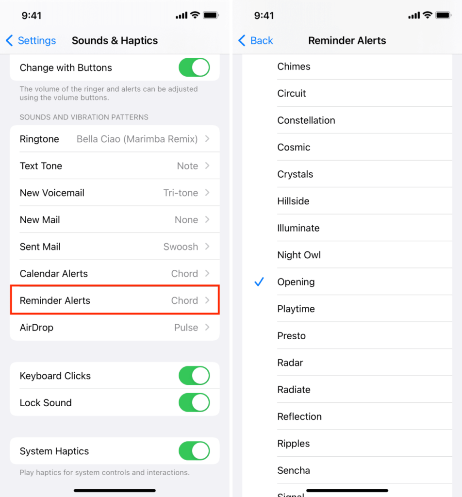 Reminders Alerts on iOS 16