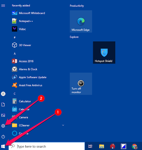 start or windows