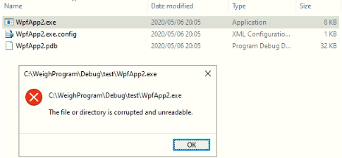 file or directory is corrupted