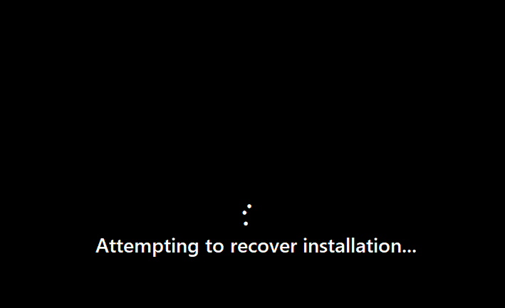 Attempting to recover installation
