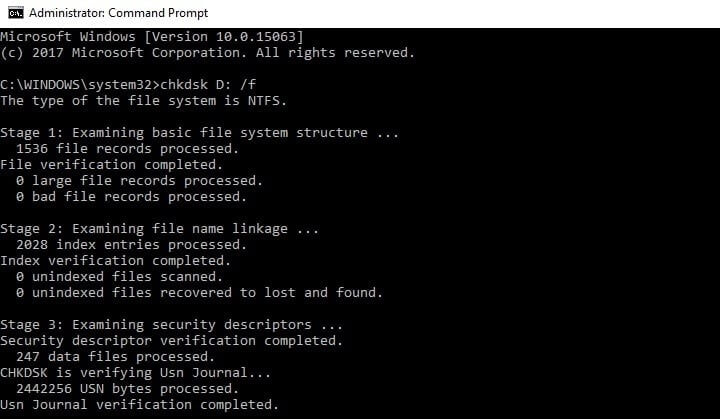  Check Disk Errors