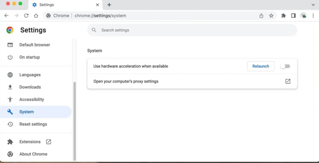 Disable Hardware Acceleration