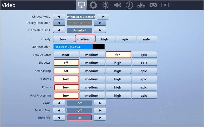 graphics settings
