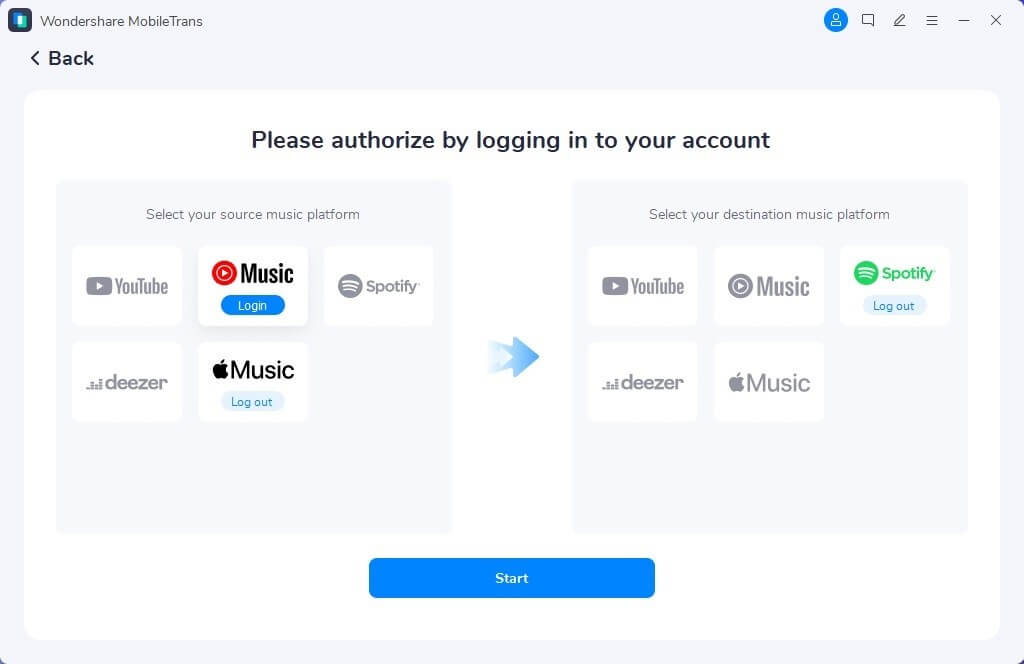selecting the spotify and apple music