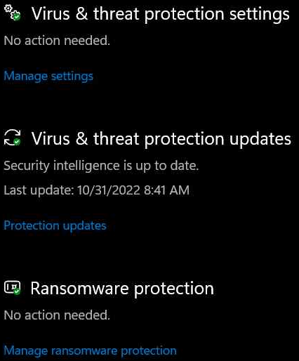 turning the controlled folder access off